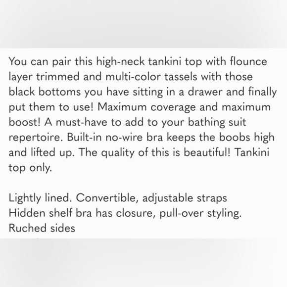 CACIQUE Swim Tankini Top Built-In No-Wire‎ Bra Size 20 - Picture 16 of 16